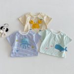 【73-110cm】Ｔシャツ 可愛い ボーダー トップス - 画像 (3)