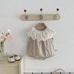 【66-90cm】ロンパース ベビー おしゃれ フリル襟 刺繍 - 画像 (5)