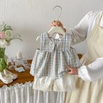 【73-100cm】セットアップ レース チェック ルーズ おしゃれ - 画像 (4)