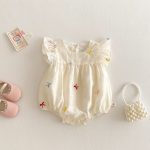 【66-110cm】ロンパースorワンピースフリル蝶結び柄 姉妹服 - 画像 (4)
