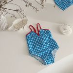 【75-130cm】水着 チェック柄 紐付き おしゃれ スイムウェア - 画像 (3)
