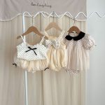 【66-90cm】ロンパース パフスリーブ ドット おしゃれ ベビー服 - 画像 (7)