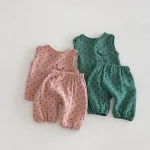 【80-130cm】セットアップ ベビー ノースリーブ ドット柄 - 画像 (9)