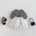 【73-110cm】スカート チェック シンプル カジュアル 女の子