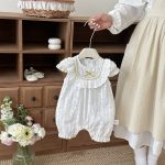 【66-90cm】オールインワン フリル ホワイト シンプル ベビー服 - 画像 (8)