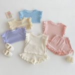 【73-120cm】セットアップ パステルカラー リブ 女の子 - 画像 (2)