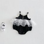 【66-90cm】キャミロンパース ブラック 可愛い 女の子