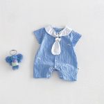 【66-90cm】ロンパース ストライプ ブルー ベビー服 - 画像 (2)
