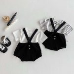 【66-90cm】サロペットorTシャツ カジュアル シンプル 赤ちゃん服 - 画像 (8)