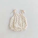 【66-90cm】キャミロンパース 花柄/ストライプ 可愛い ベビー服 - 画像 (6)