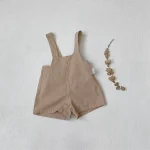 【73-100cm】サロペット ショートパンツ ベビー 韓国風 シンプル - 画像 (8)