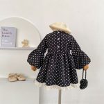 【80-130cm】ワンピース パフスリーブ ドット 可愛い 女の子 - 画像 (5)