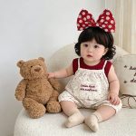 【73-100cm】サロペット＆シャツ 可愛い フラワー柄 セットアップ - 画像 (8)