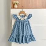 【66-130cm】ロンパース or ワンピース 肩フリル リボン柄 - 画像 (12)