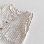 【66-90cm】ロンパース ストライプ ノースリーブ ベビー服 - 画像 (12)