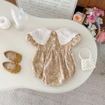 【66-90cm】ロンパース ビッグ襟 花柄 おしゃれ ベビー服 - 画像 (4)