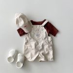 【73-120cm】サロペット デニム ショートパンツ - 画像 (4)