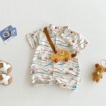 【66-90cm】ロンパース 車柄 カートゥーン 可愛い ベビー服