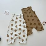 【66-90cm】ロンパース ベビー ノースリーブ 花柄 or 熊柄 - 画像 (4)
