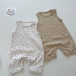 【66-90cm】ロンパース ベビー ノースリーブ 花柄 or 熊柄 - 画像 (3)