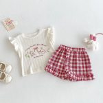 【73-120cm】トップスorパンツ ウサギ ロゴフリル おしゃれ - 画像 (2)