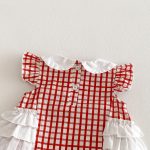 【66-90cm】ロンパース レッド チェック 可愛い おしゃれ ベビー服 - 画像 (9)