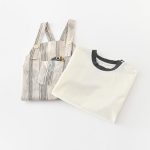 【73-100cm】セットアップ ストライプ 恐竜 サロペット＆シャツ - 画像 (6)