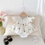 【66-90cm】ロンパース リボン付き パフスリーブ 可愛い 女の子 - 画像 (10)