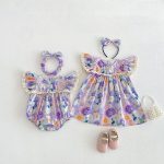 【66-140cm】ロンパース or ワンピース ベビー 女の子 フリルワッフル - 画像 (3)