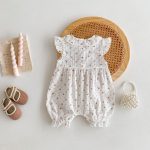 【66-90cm】オールインワン フラワー柄 ベビー服 - 画像 (3)