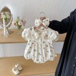 【66-100cm】ロンパース 花柄 半袖 女の子 おしゃれ - 画像 (3)