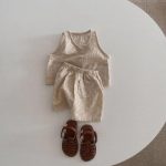 【73-100cm】セットアップ ベビー 韓国風 チェック ベスト＆ショートパンツ - 画像 (15)