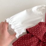 【66-90cm】ロンパース レイヤード ドット レッド 可愛い ベビー服 - 画像 (13)