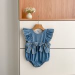 【66-130cm】デニムロンパースorワンピース 姉妹服 ダブル 蝶結び付き - 画像 (16)