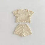 【73-110cm】セットアップ ベビー 女の子フラワー透かし編み - 画像 (9)