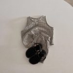 【73-100cm】セットアップ ベビー 韓国風 チェック ベスト＆ショートパンツ - 画像 (13)