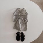 【73-100cm】セットアップ ベビー 韓国風 チェック ベスト＆ショートパンツ - 画像 (6)