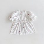 【66-110cm】ロンパースorワンピース フラワー柄 ホワイト 姉妹服 - 画像 (9)