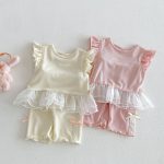 【73-110cm】シャツorパンツ フリル メッシュ  シンプル 可愛い 女の子 - 画像 (2)
