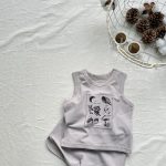 【73-100cm】セットアップ イラストプリント ノースリーブ 着心地良い - 画像 (9)