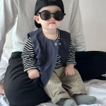 【66-100cm】ベスト or ボーダーシャツ ベビー 男の子 カジュアル