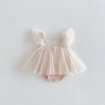 【66-90cm】ロンパース フリル メッシュ 可愛い 女の子 - 画像 (4)