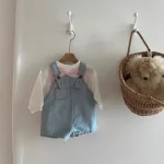 【66-90cm】ポケットサロペット ベビー 韓国風 ドットorシンプル - 画像 (6)