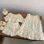 【73-110cm】ロンパース or ワンピース ベビー 女の子 ハート柄 - 画像 (7)