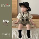 【66-90cm】サロペット レイヤード カーキ 可愛い ベビー服 - 画像 (4)