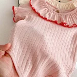 【66-90cm】ロンパース ベビー 女の子 おしゃれ フリル襟 - 画像 (4)