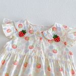 【66-90cm】ロンパース イチゴ柄 フリル 可愛い ベビー服 - 画像 (10)