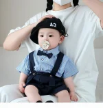 【73-110cm】セットアップ シャツ＆サロペット フォーマル - 画像 (10)