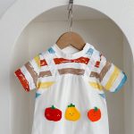 【66-100cm】レイヤードサロペット トマト柄 おしゃれ ベビー服 - 画像 (11)