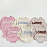 【66-100cm】ロンパース かわいい 「LOVES」 肌触り良い 出産祝い 赤ちゃん - 画像 (3)